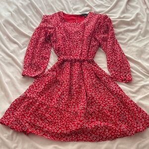 Dynamite Scarlet Floral Long Sleeve Dress
